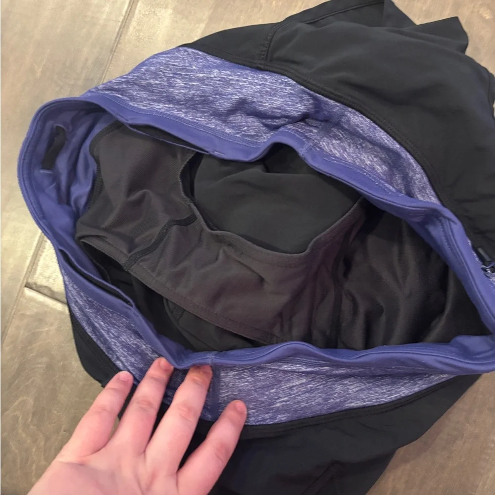 Lululemon Athletica Black Shorts with Purple Waistband - Picture 4 of 6